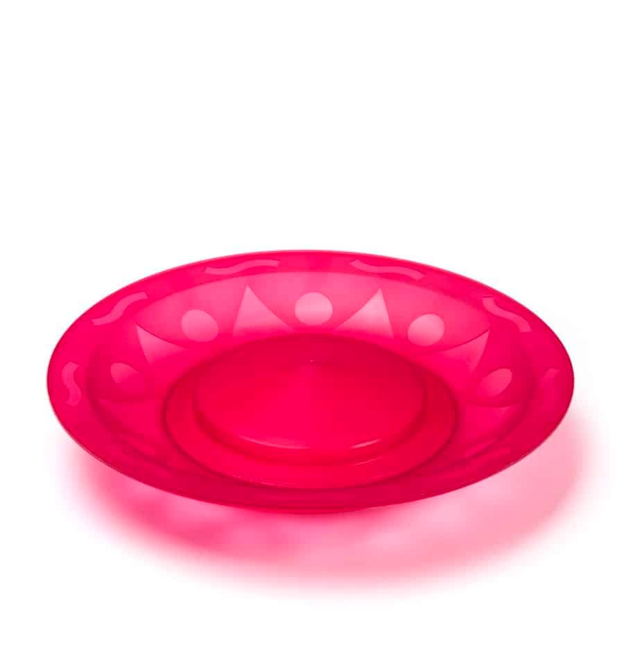 צלחת סינית הנריז גאומטרית ורוד