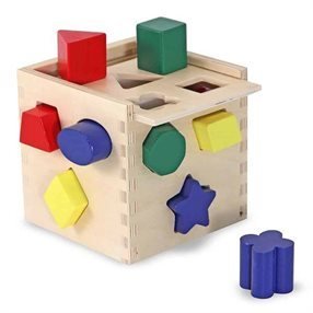 השחלת צורות קוביית עץ