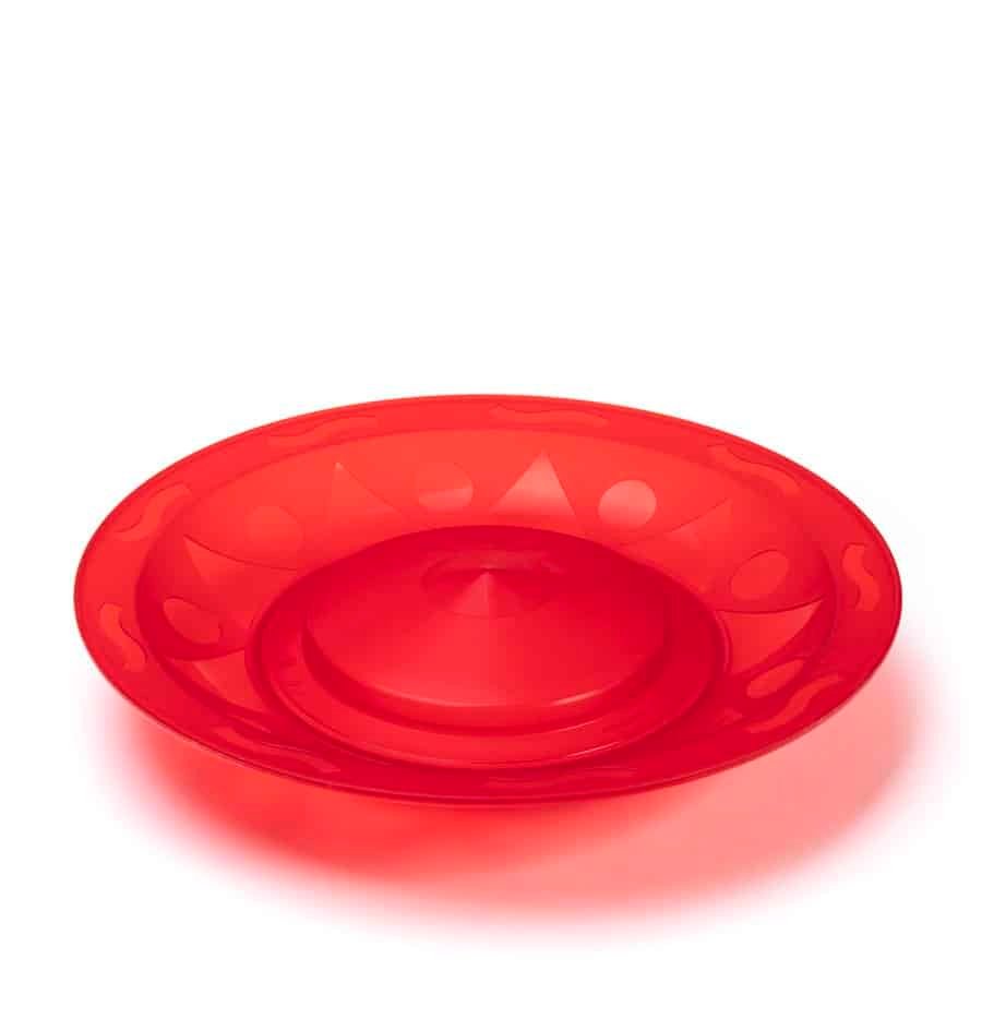 צלחת סינית הנריז גאומטרית אדום